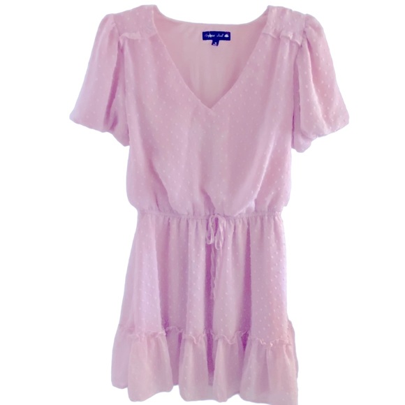 Crystal Doll SWISS DOT DRAWSTRING WAIST BABY DOLL DRESS Medium Girlhoodcore EUC - Picture 2 of 5